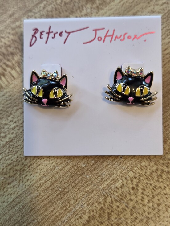 Betsey Johnson Jewelry - Betsey Johnson NWT Cat Stud Earrings